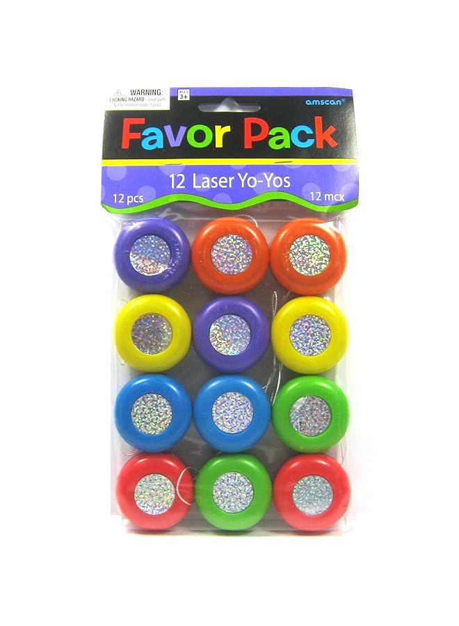 Amscan 390227 Laser Yoyos Party Favor 12 Ct 1 1/2" X 7/8" - Image 2