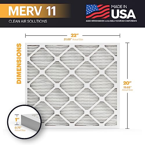 BNX TruFilter 20x22x1 Air Filter MERV 11 (6-Pack) - MADE IN USA - Allergen Defense Electrostatic Pleated Air Conditioner HVAC AC Furnace Filters for Allergies, Dust, Pet, Smoke, Allergy MPR 1200 FPR 7 - Image 2