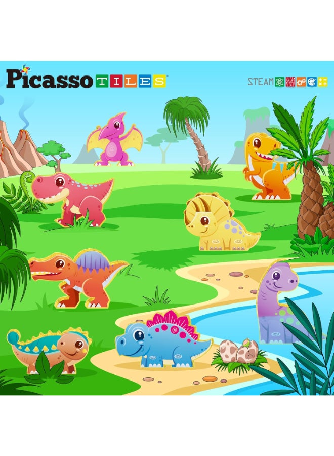 PicassoTiles Picasso Magnetic Dinosaur Figures 8-pieces - Image 3