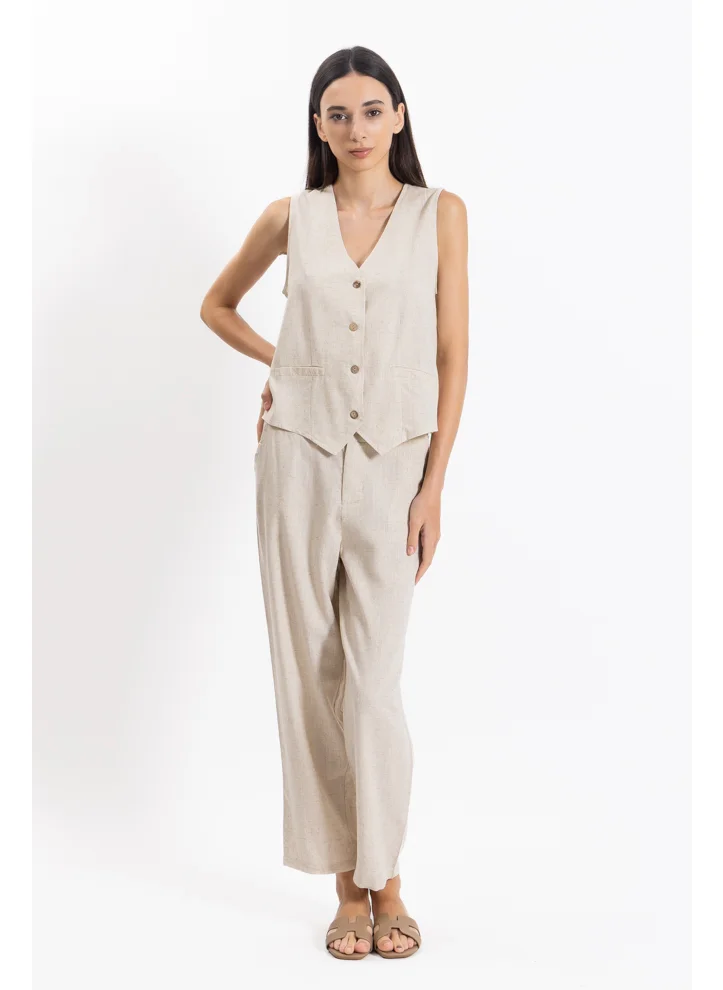 شايبس LINEN BLEND WAISTCOAT SET