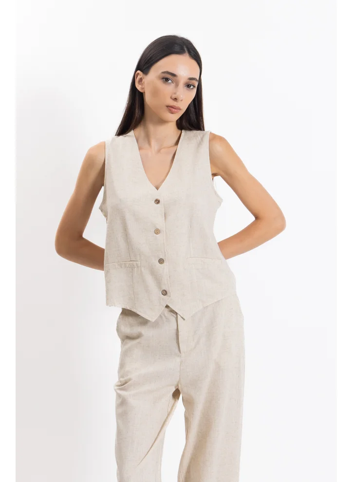 شايبس LINEN BLEND WAISTCOAT SET