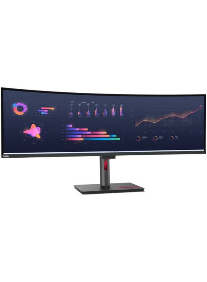 Lenovo ThinkVision P49w-30, 49" Dual QHD Curved 4ms Multitask IPS Monitor, 98% DCI-P3 with 1.07Bn Colors, eKVM, KVM Switch, 2* 5W Speakers, USB-C, USB 3.2, TB-4, HDMI 2.1, DP 1.4, Black | 63DBRAT1UK black - Image 3