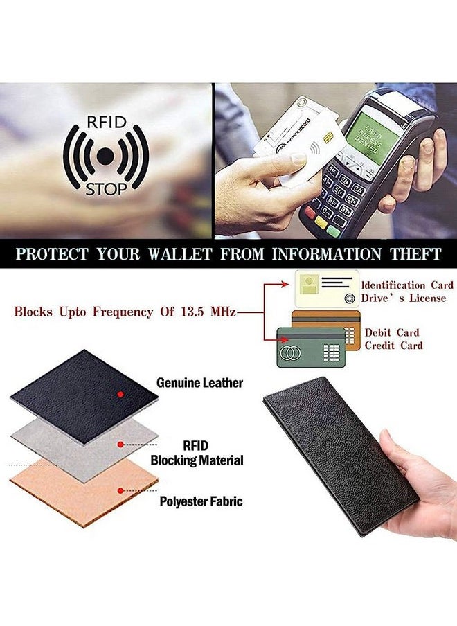 CONTACTS Contacts Men & Women Genuine Leather Wallet | RFID Blocking Card Holder Wallet for Men | 10 Card Slots, 1 ID Window| Stainless Steel Money Clip| Zip Coin Pocket  - Image 4