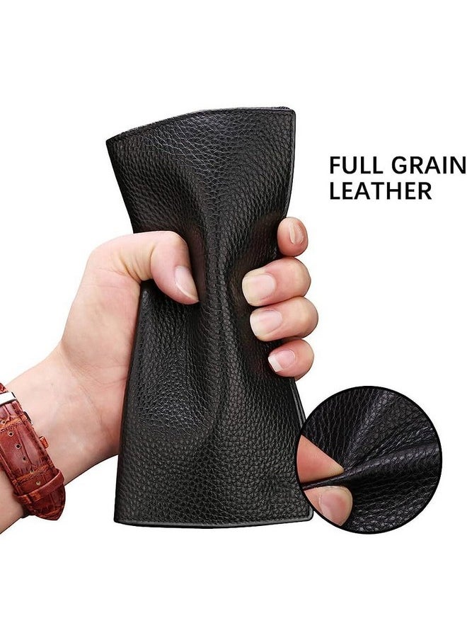CONTACTS Contacts Men & Women Genuine Leather Wallet | RFID Blocking Card Holder Wallet for Men | 10 Card Slots, 1 ID Window| Stainless Steel Money Clip| Zip Coin Pocket  - Image 2