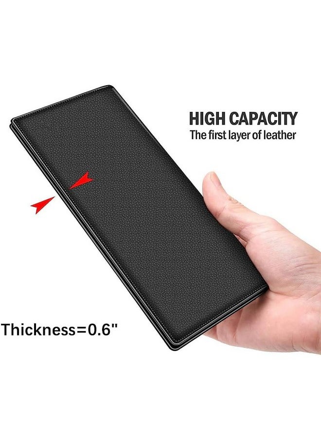CONTACTS Contacts Men & Women Genuine Leather Wallet | RFID Blocking Card Holder Wallet for Men | 10 Card Slots, 1 ID Window| Stainless Steel Money Clip| Zip Coin Pocket  - Image 3