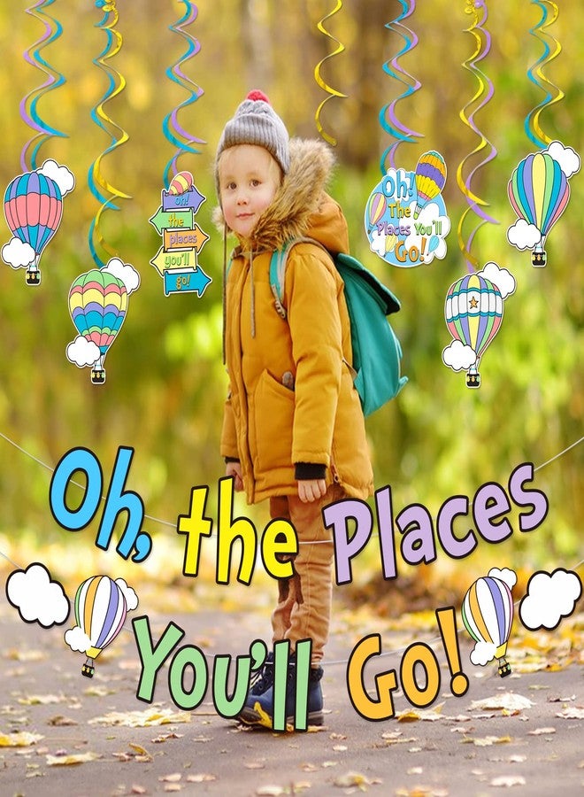 MZ.ogm Oh The Places You'll Go Decorations Kindergarten Graduation Party Decoration Oh The Places You'll Go Banner for Colorful Dr. Seuss Party Decoration First Birthday Banner Decoration for Baby Shower - Image 3