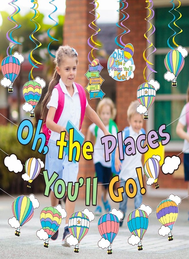 MZ.ogm Oh The Places You'll Go Decorations Kindergarten Graduation Party Decoration Oh The Places You'll Go Banner for Colorful Dr. Seuss Party Decoration First Birthday Banner Decoration for Baby Shower - Image 4