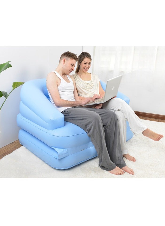 Generic - Inflatable Couch, Air Couch, and Blow-Up Couches for Bedroom Foldable Lounger with Backrest for Outdoor and Indoor Use. - Image 1