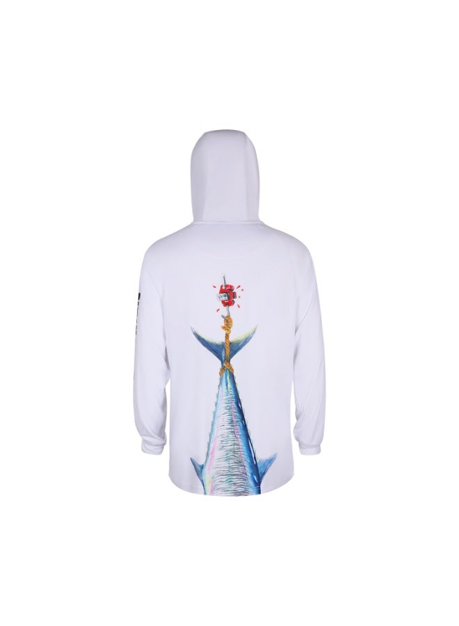 Qassar QSR-KINGFISH RECORD BREAKER WHITE HOODIE - Image 3