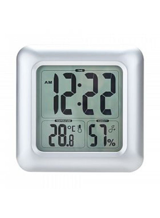 NIBEMINENT Water Resistant Digital Wall Clock White 6.6x6.6x2.36inch  - Image 1