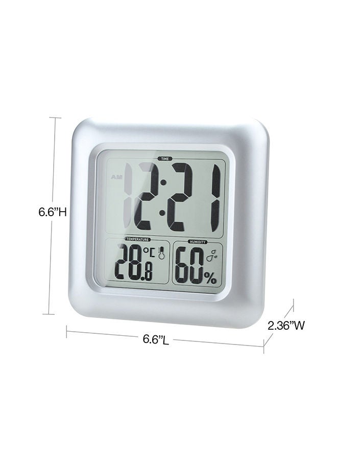 NIBEMINENT Water Resistant Digital Wall Clock White 6.6x6.6x2.36inch  - Image 3