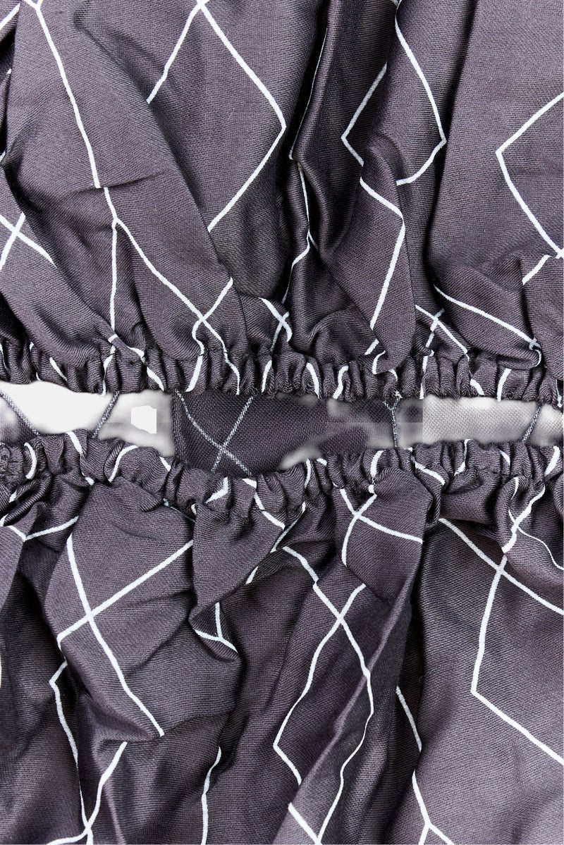 Karl Lagerfeld Double 2Pcs Geometric Fiited Sheet, Navy - Image 3