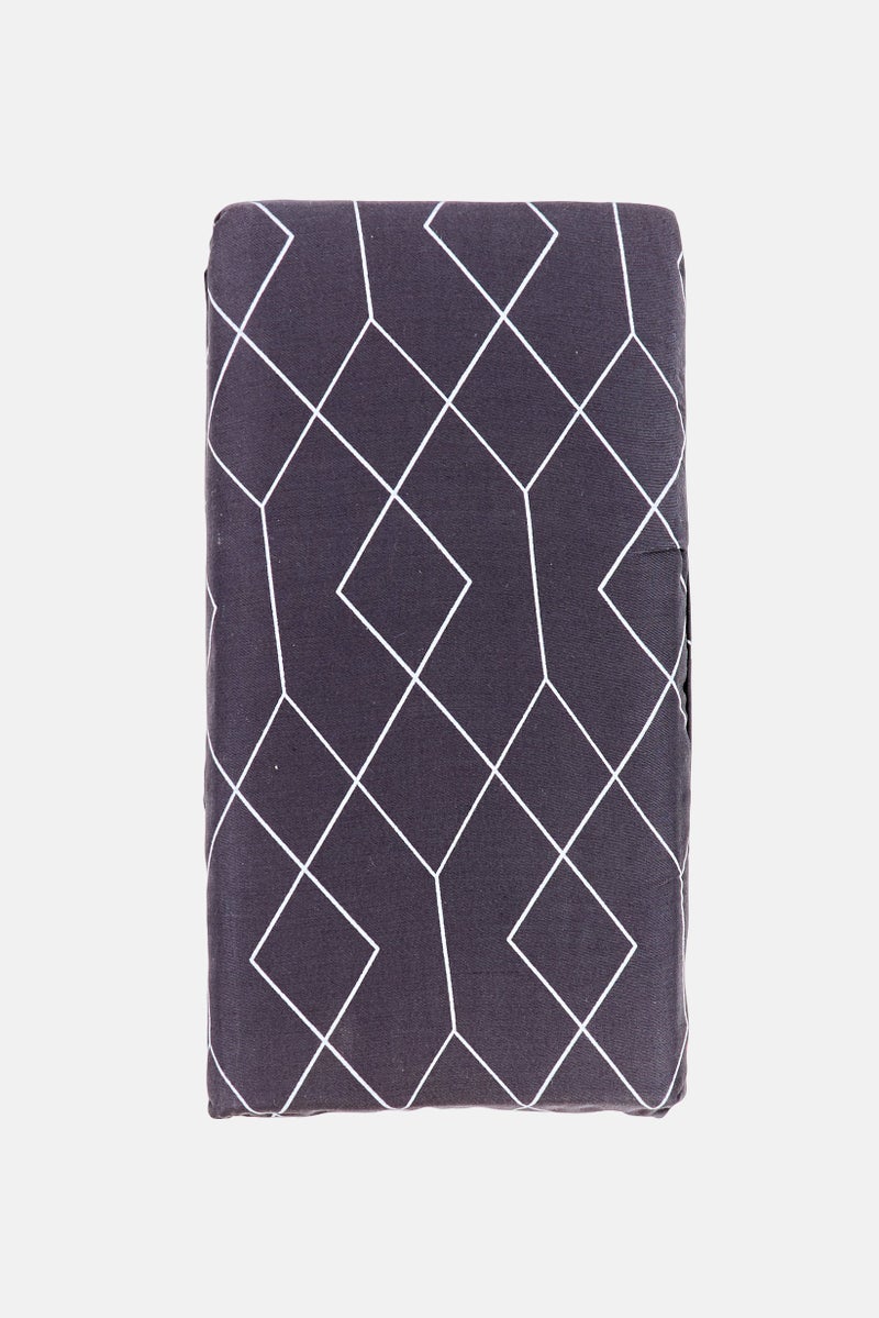 Karl Lagerfeld Double 2Pcs Geometric Fiited Sheet, Navy - Image 2