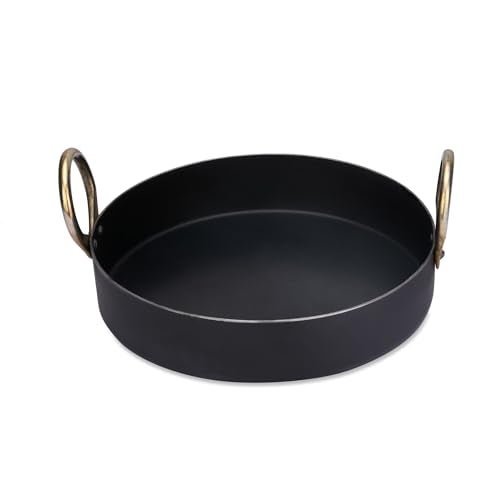 RBY 12 Inch Iron Flat Base Fry Pan Lohe Ki Tai Kadai for Jalebi Malpua Multipurpose Food Grade Iron Gas and Induction Friendly - Image 1