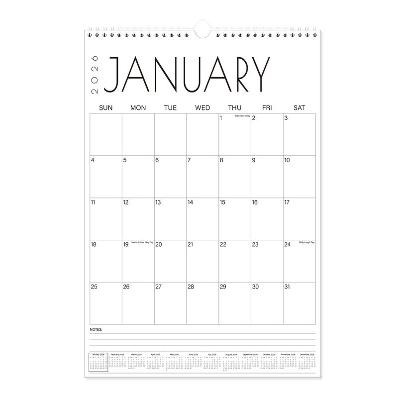 Tuun Fuplan Calendar 2026-15'' x 22'' Extra Large Wall Calendar from January 2026 to June 2027, 2026 Hanging Calendar with Holiday Marked, Premium Paper for Organizing, Vertical, Black Large Word - Image 1