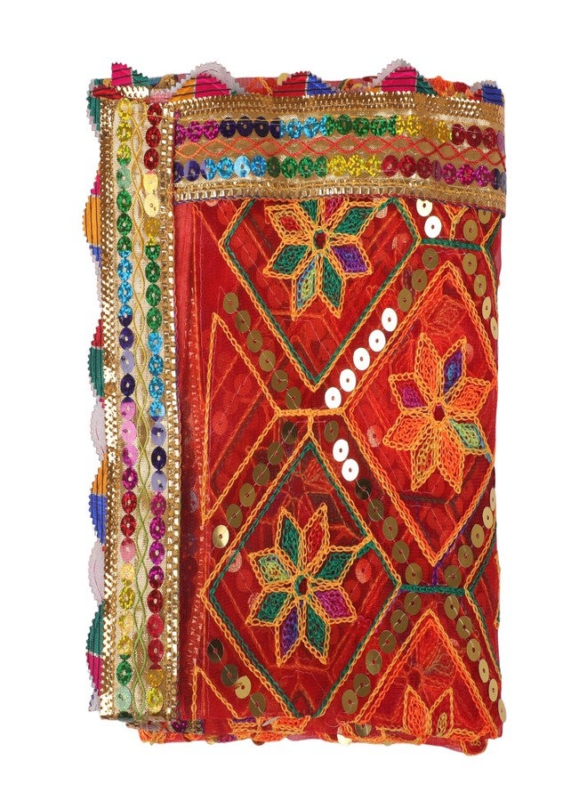 Aditri Creation Decorative Mat Aasan Chunari Backdrop Pooja Cloth Chunni Indian Traditional Janmashtami Festival Decoration MATA Ki Chunri for Statue Chowki Aasan Mat Home Decor(Size:38 Inche x 38 Inche)(Multicolour) - Image 1