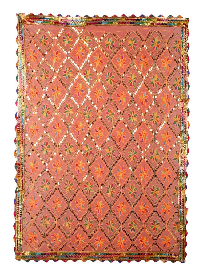 Aditri Creation Decorative Mat Aasan Chunari Backdrop Pooja Cloth Chunni Indian Traditional Janmashtami Festival Decoration MATA Ki Chunri for Statue Chowki Aasan Mat Home Decor(Size:38 Inche x 38 Inche)(Multicolour) - Image 2