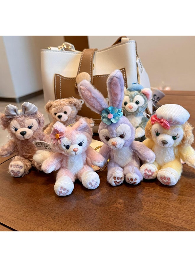 Sweet Face Star Dailou Shirley May Belle Plush Small Doll Bag Hanging Accessories Tote Bag Dragon Bag Pendant Keychain-Color:Sitting Bunny-Height:Pendant - Image 3