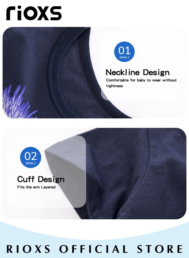 ريوكس تيشيرتات كرتونية عصرية للأولاد الصغار، تيشيرت قطن 100٪ ناعم مسامي ناعم، تيشيرت كلاسيكي برسومات كلاسيكية بأكمام قصيرة، مثالي للارتداء اليومي والمدرسة والأنشطة الخارجية الأخرى - Image 5