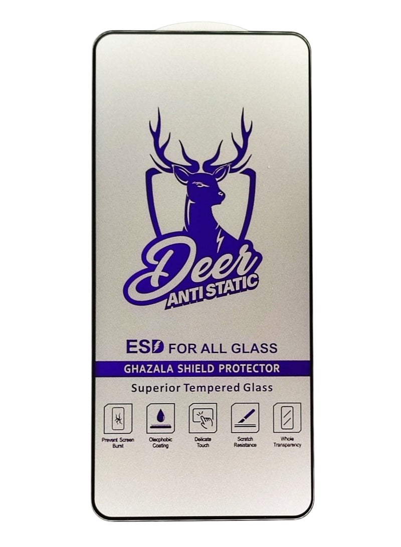 Deer Xiaomi Redmi Note 14 Deer ESD Anti Static Premium Tempered Glass Screen Protector With Black Frame 
