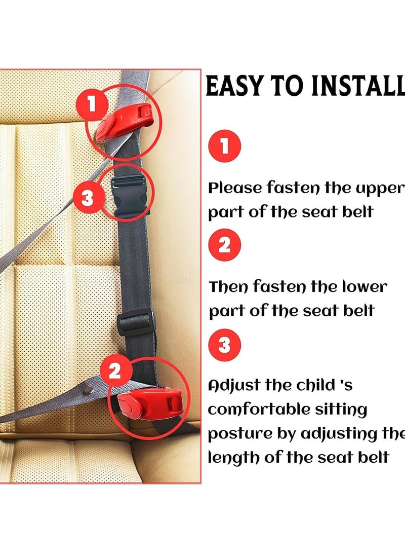 Oasisgalore Child Safety Seat Belt Adjuster - Buckle Protector for Car Seats (Red)  - Image 3