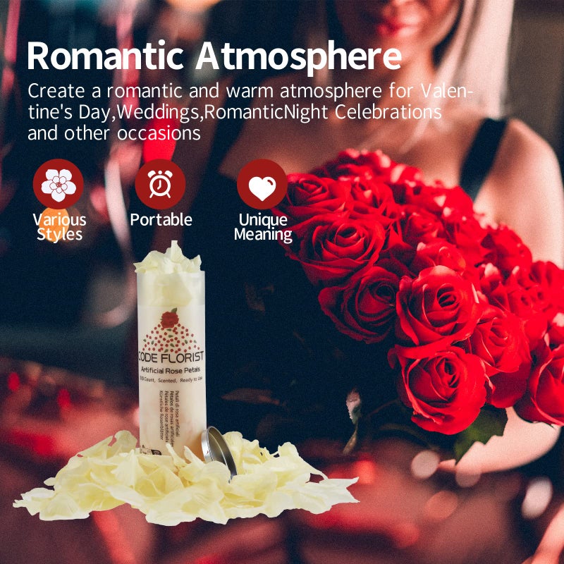 CODE FLORIST 1500 PCS Champagne Silk Rose Petals for Valentine's Day Romantic Night Wedding Proposal Anniversary Flower Decorations(Separated Scented) - Image 4