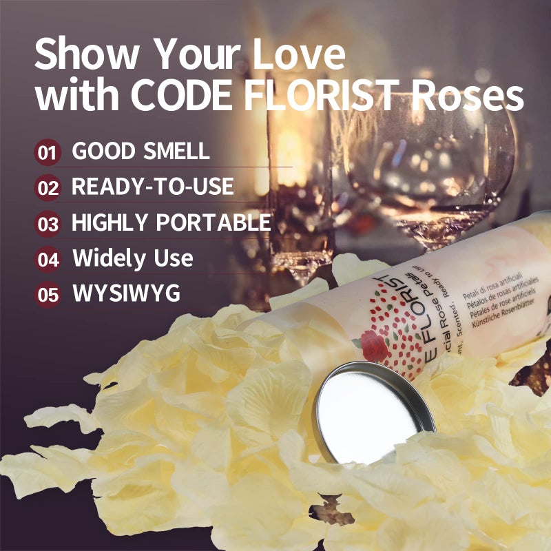 CODE FLORIST 1500 PCS Champagne Silk Rose Petals for Valentine's Day Romantic Night Wedding Proposal Anniversary Flower Decorations(Separated Scented) - Image 3