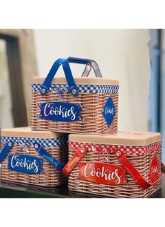 Generic Airtight Biscuit Tin, Metal Cookie Canister Bin, with Lids and Handle, Rectangular Food Containers for Bakery Goods or Candies  - Image 5