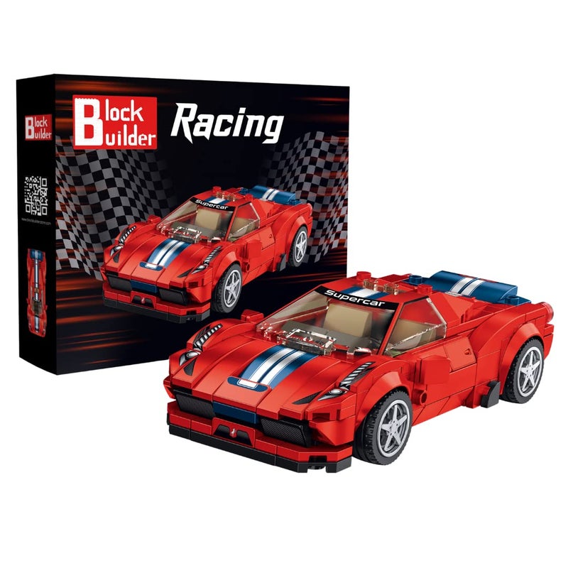 Block Builder Ferrari F8 Racing Car Building Block Set 306 Pieces Racing Car Building Blocks for Kids and Adults - Image 2