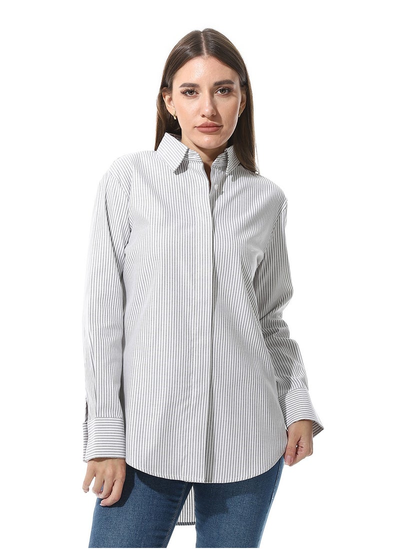 Long Sleeve Striped Oxford Chemise - pzsku/Z420ED076086F1DD861E6Z/45/_/1729770274/8c07853e-aafd-4b65-a7ca-f0133be78508