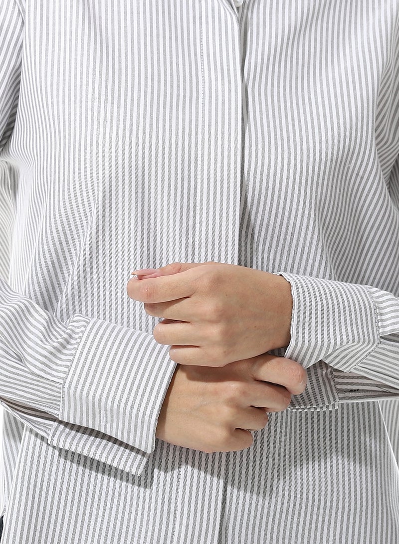 Andora Long Sleeve Striped Oxford Chemise - Image 5