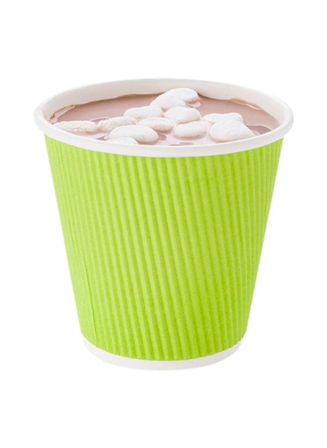 Restaurantware Restaurantware 8 Ounce Double Wall Disposable Coffee Cups, 500 Insulated Light Green Paper Tumblers, Ripple Wall Design, Lids Sold Separately for Hot Drinks like Tea, Hot Chocolate, and More  - Image 2