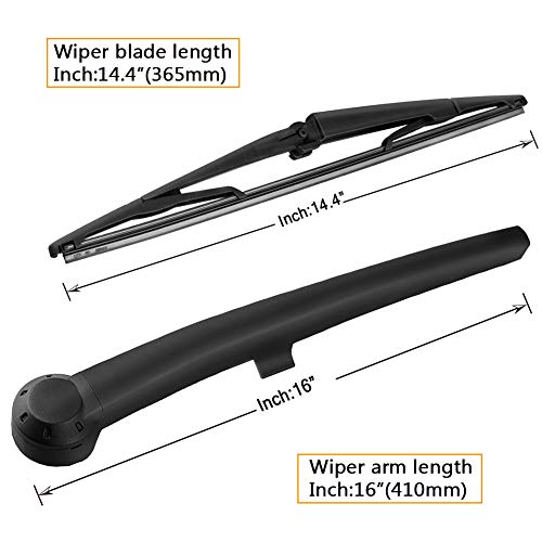 AUTOBOO Rear Wiper Blade Arm Replacement for Jeep Grand Cherokee 2005 2006 2007 2008 2009 2010 With 14 inch Rear Wiper Blade Original Factory Quality Pack of 2 OE05139836AB - Image 3