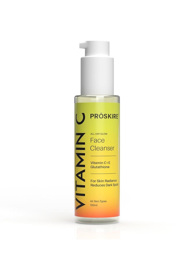 Proskire Vitamin C All Day Glow Face Cleanser With Vitamin E & Gluthathione for Glowing & Even Skin Tone - Image 1