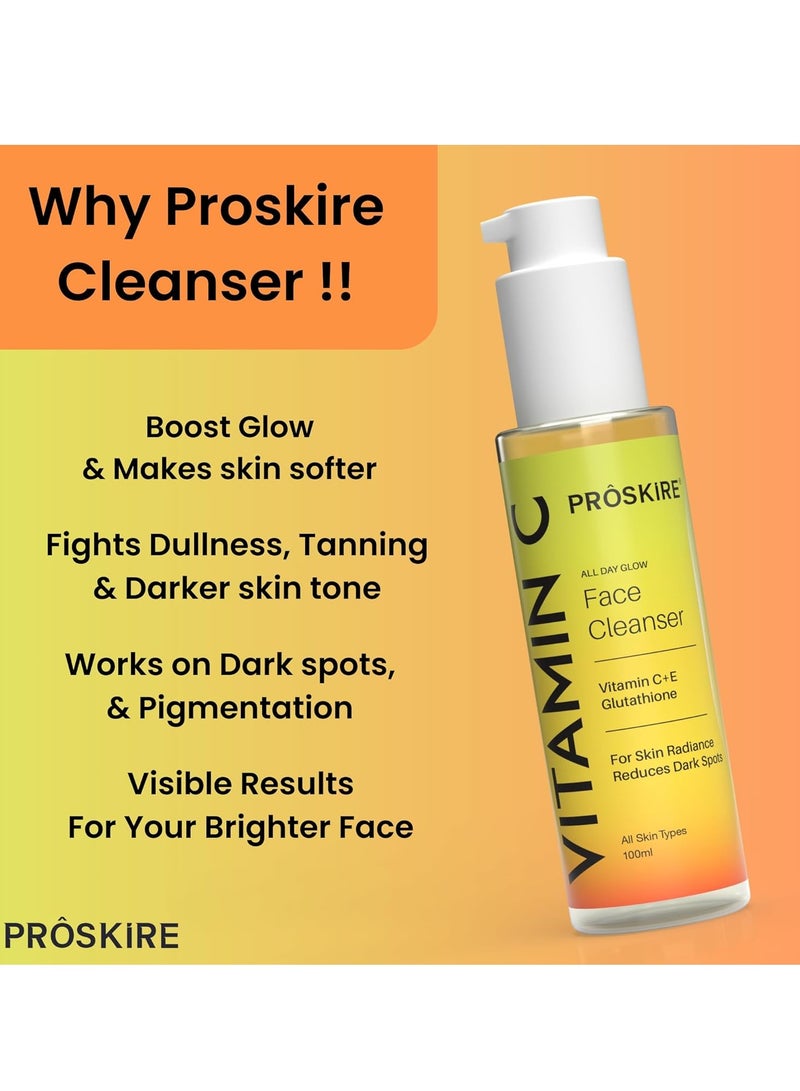 Proskire Vitamin C All Day Glow Face Cleanser With Vitamin E & Gluthathione for Glowing & Even Skin Tone - Image 5
