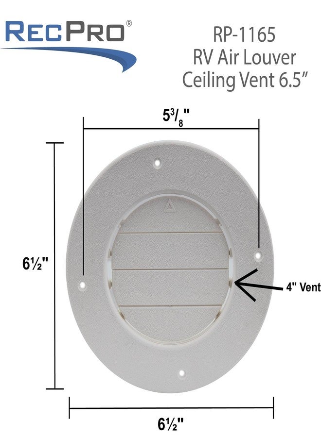 RecPro RV Air Louver Ceiling Vent 6.5" | Fully Adjustable | for 4-5/8" Ducting (1-Pack) - Image 3