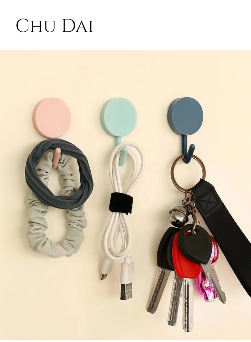تشو داي مجموعة من 10 خطافات لاصقة لطيفة متعددة الاستخدامات، خطافات مفاتيح لتزيين الحائط، لتعليق القبعات، المناشف، المفاتيح، خطاف منشفة مثبت على الحائط للمنزل، المطبخ، الحمام، المكتب - Image 3