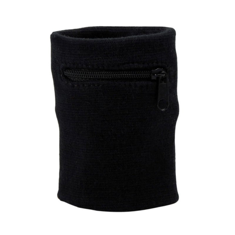 Suddora Zipper Wrist Pouch For Running - Sweatband/Wristband Wallet for Keys, ID, Cards, Cash (Black) - Image 2