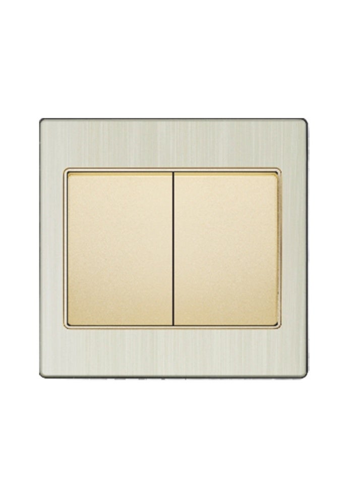 Vmax Premium 2 Gang 2 Way Wall Switch | Dual Rocker Gold & Steel Finish | Safe, Durable & Stylish for Home & Office - Image 5