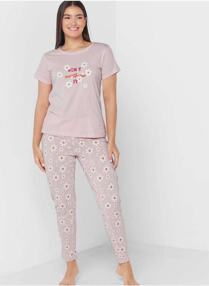 Ginger - Printed T-Shirt And Pyjama Set - Image 1