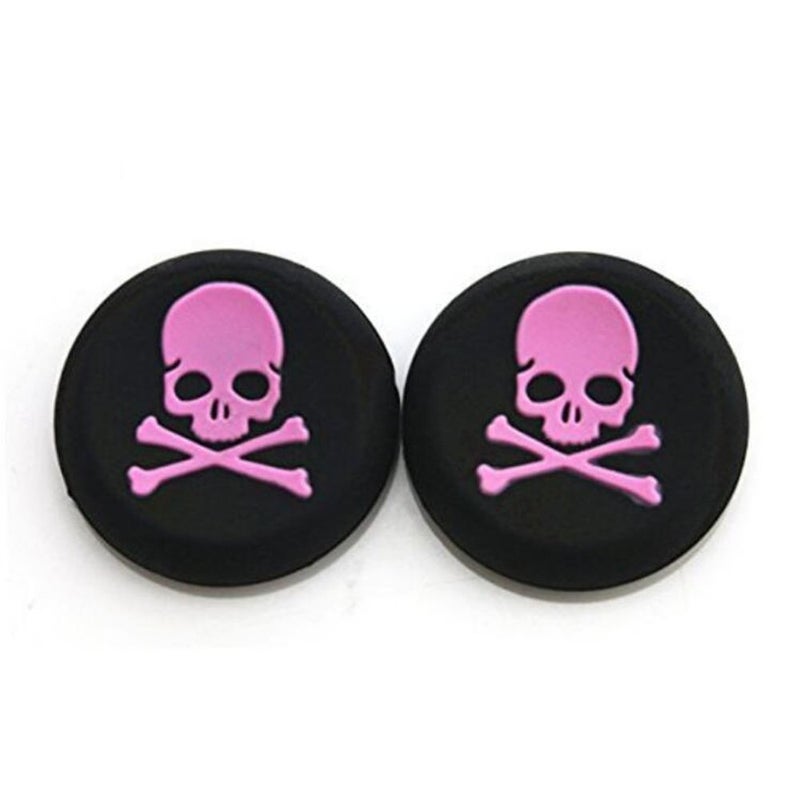 Ambertown Silicone Thumb Stick Grip Cap Joystick Thumbsticks Caps Cover for PS4 Xbox One PS3 Xbox 360 PS2 Game Controllers (Pink Skull) - Image 3