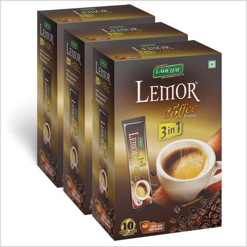 LEMOR Combo Pack of Lemor Instant Coffee Premix (3 x 10 sachet) - Image 1
