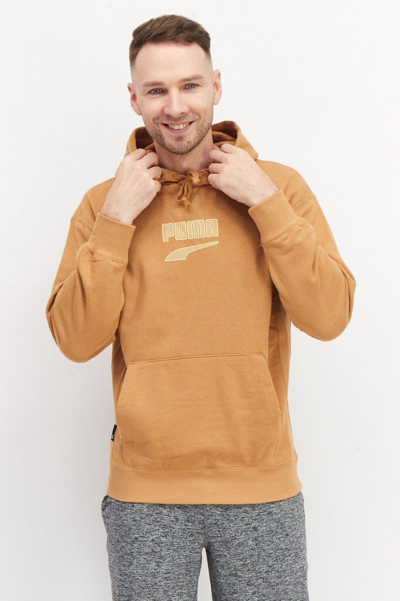 PUMA Men Relaxed Fit Long Sleeve Outdoor Sweatshirt, Tan - Image 1