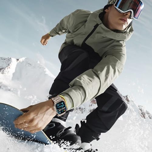 FULLIFE Designed for Apple Watch Band Apple Watch Ultra 3/2/1 49mm for Men, Silicone Rubber Bands with Metal Connector for Apple Watch Series 11/10 46mm, 9/8/7 45mm, SE2/SE 6/5/4 44mm, 3/2/1 42mm - Image 5
