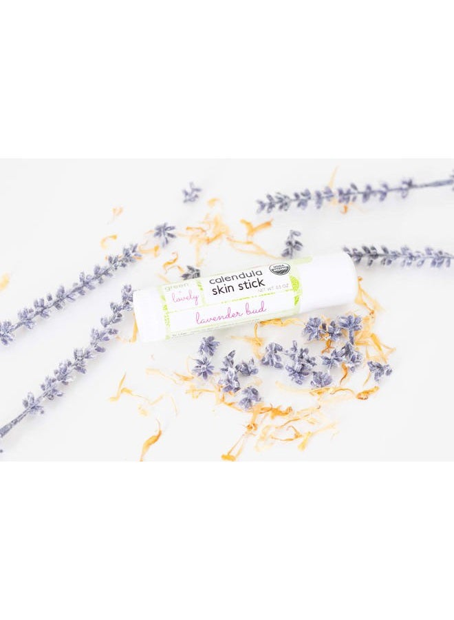 Green + Lovely Calendula Skin Stick Organic Lotion Sticks Moisturizing Balm Ointment Salve Multipurpose Hand Cream Body Bar, 0.5 oz., Lavender Bud (2 Tube Set) - Image 2