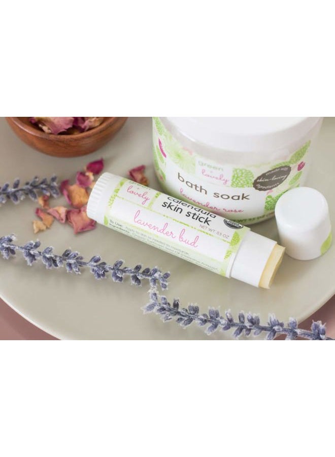 Green + Lovely Calendula Skin Stick Organic Lotion Sticks Moisturizing Balm Ointment Salve Multipurpose Hand Cream Body Bar, 0.5 oz., Lavender Bud (2 Tube Set) - Image 5