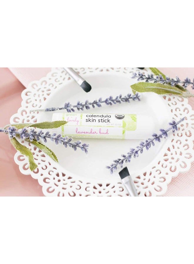Green + Lovely Calendula Skin Stick Organic Lotion Sticks Moisturizing Balm Ointment Salve Multipurpose Hand Cream Body Bar, 0.5 oz., Lavender Bud (2 Tube Set) - Image 3