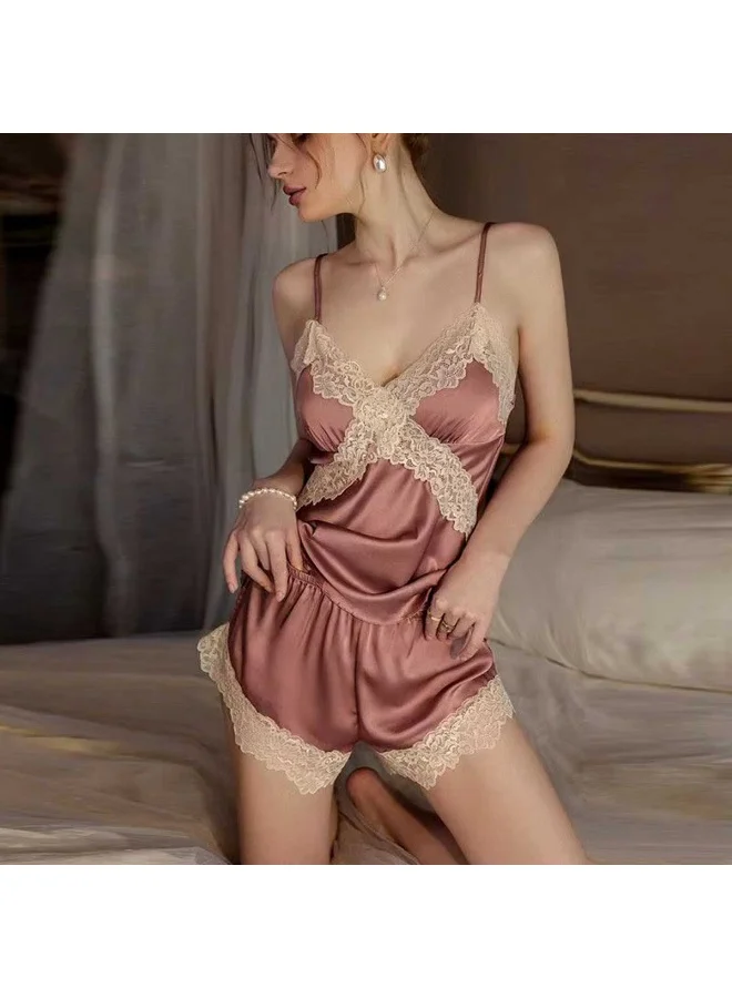 Caprisious Satin Lace Pajama Set for Women | Soft and Comfortable Sleepwear with Lace Detailing
