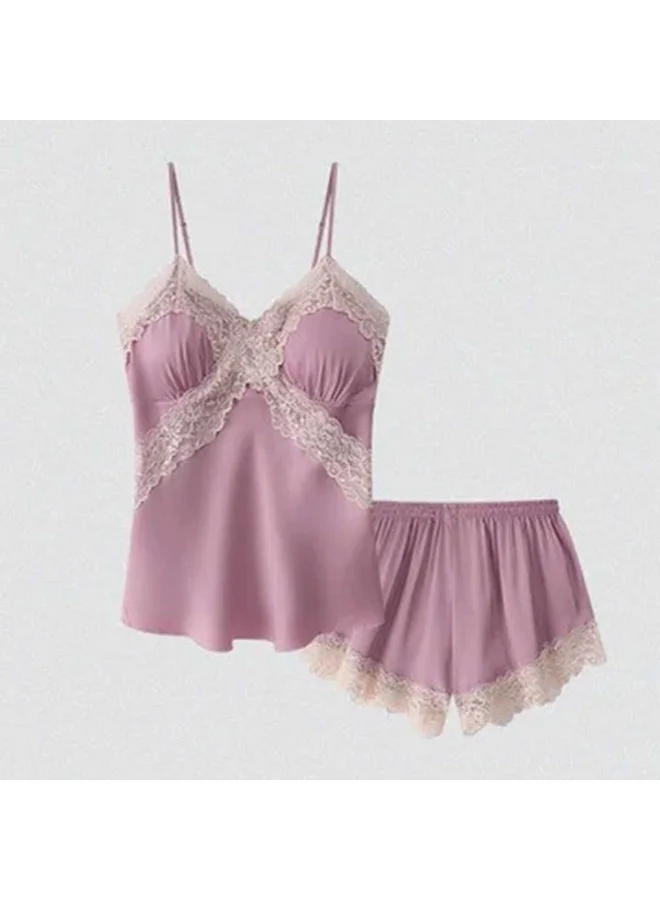 Caprisious Satin Lace Pajama Set for Women | Soft and Comfortable Sleepwear with Lace Detailing