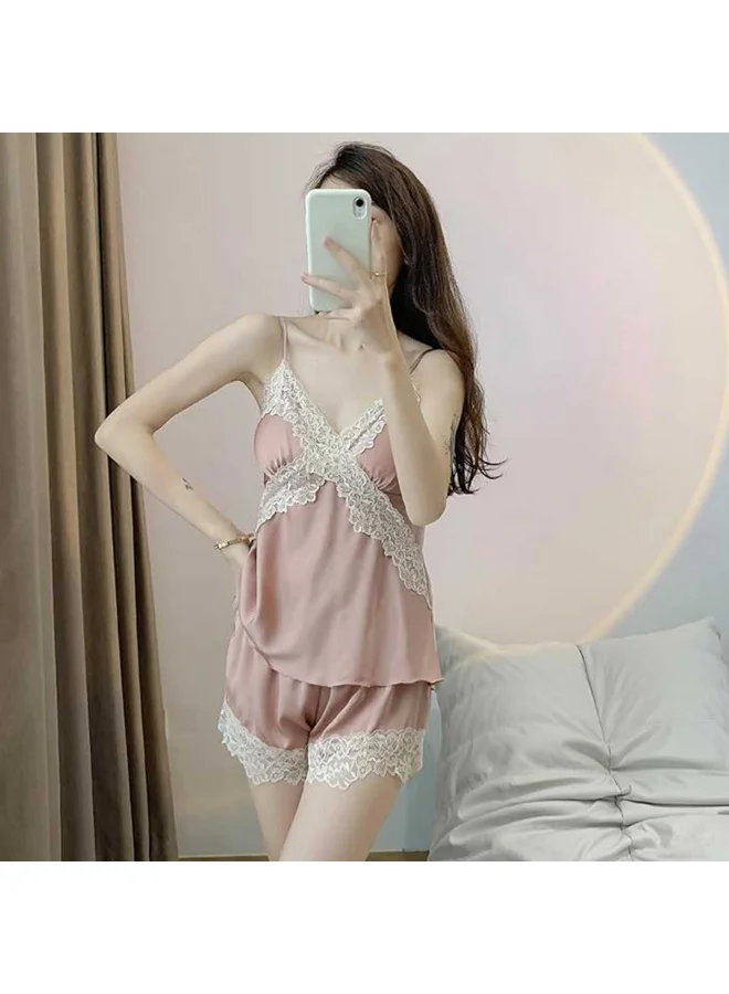 Caprisious Satin Lace Pajama Set for Women | Soft and Comfortable Sleepwear with Lace Detailing